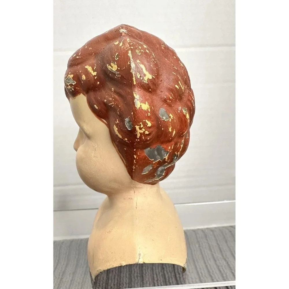 Antique German Minerva Tin Head Doll Head GERMANY 5.25